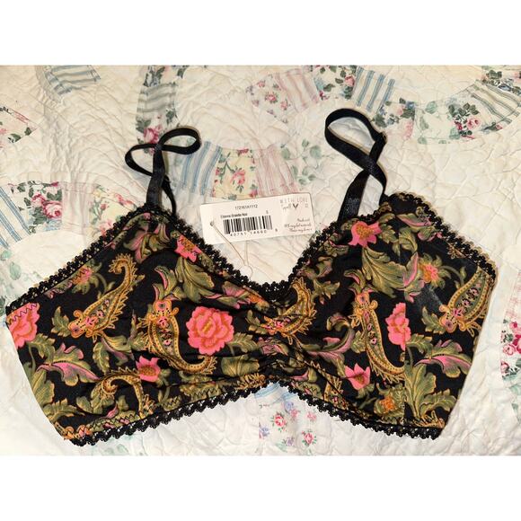 NWT SPELL DESIGNS ETIENNE NOIR BRALETTE OR BIKINI TOP S - Picture 1 of 9